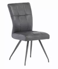Hut Dining Chair - Grey PU Leather and Fabric